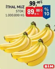 İTHAL MUZ 1 KG fiyat ve kampanya bilgisi